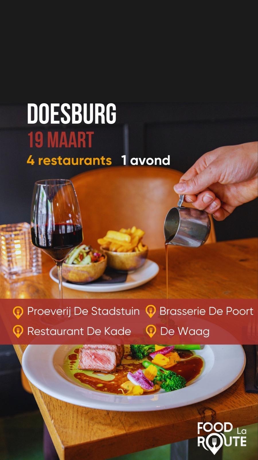 Restaurant actie Doesburg, diner en wijn goedkoop
